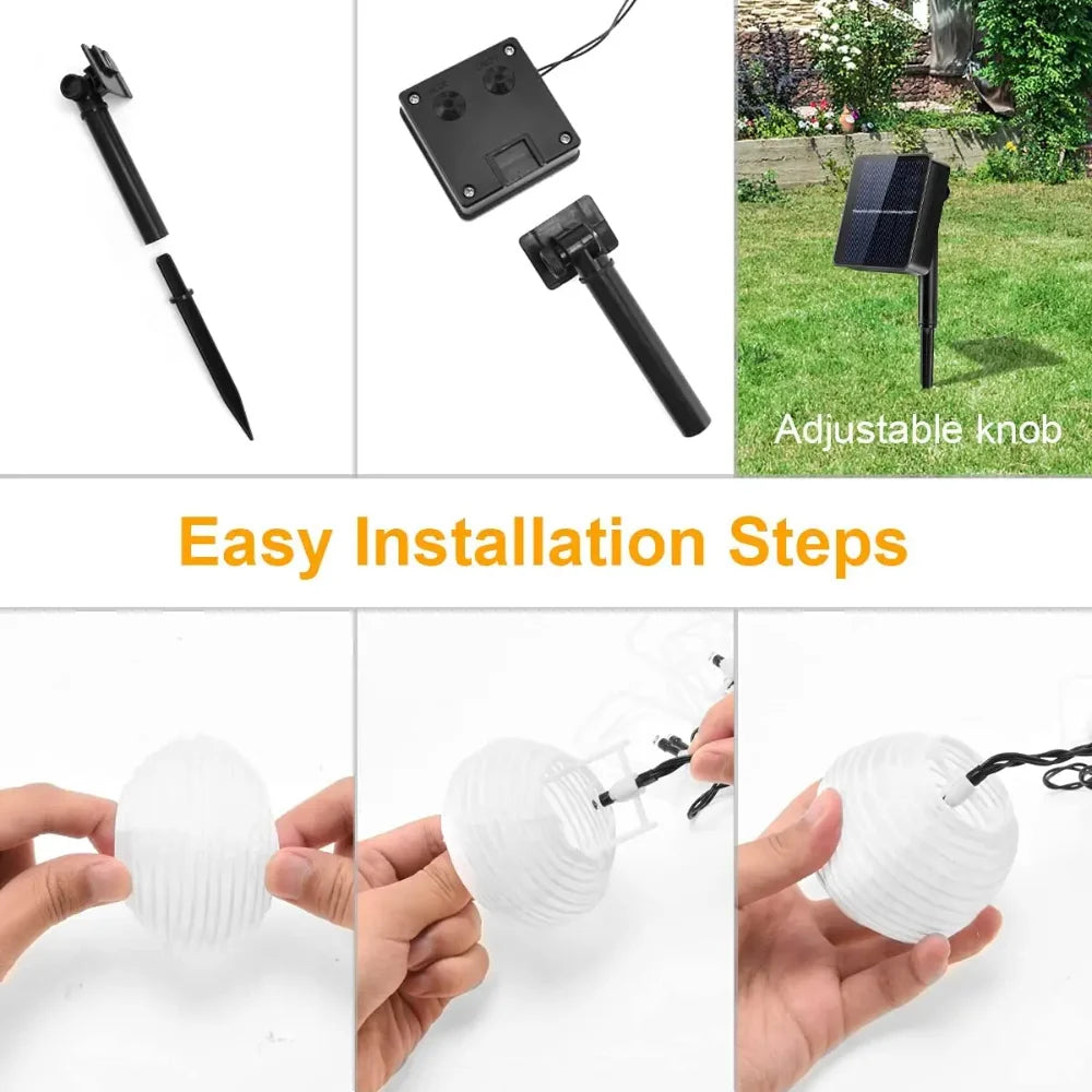 LISMC Waterproof Solar Lantern String Lights Festoon