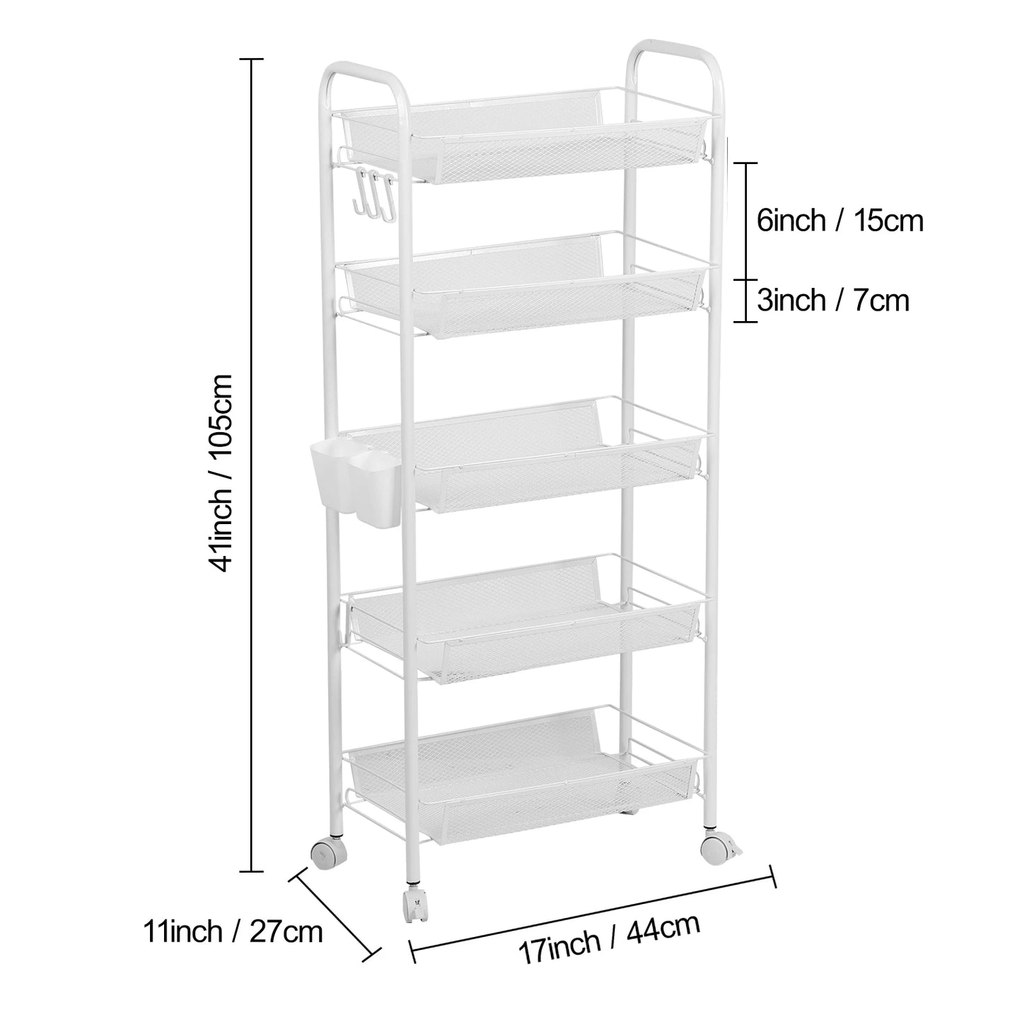 Fruit And Vegetable Storage Basket 5 Tier Metal Mesh