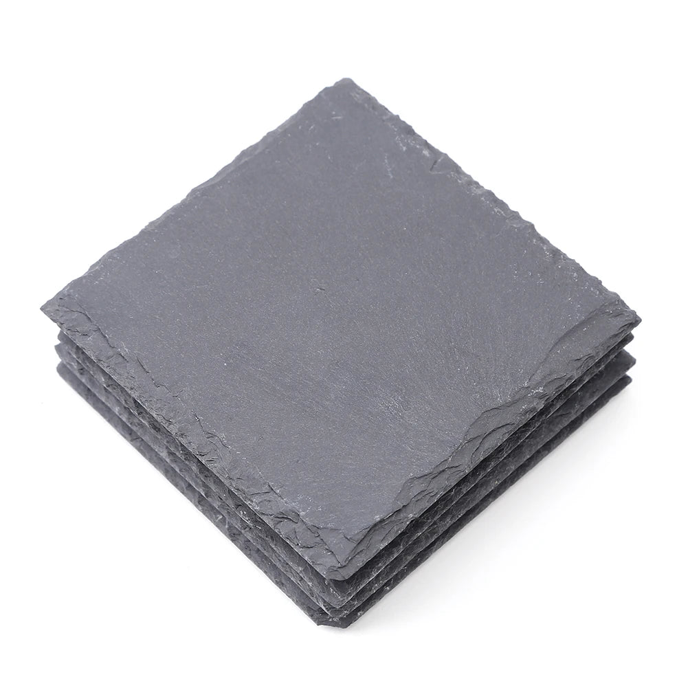 Slate Cup Coaster Mats 4Pcs Eco Friendly Antiskid Square