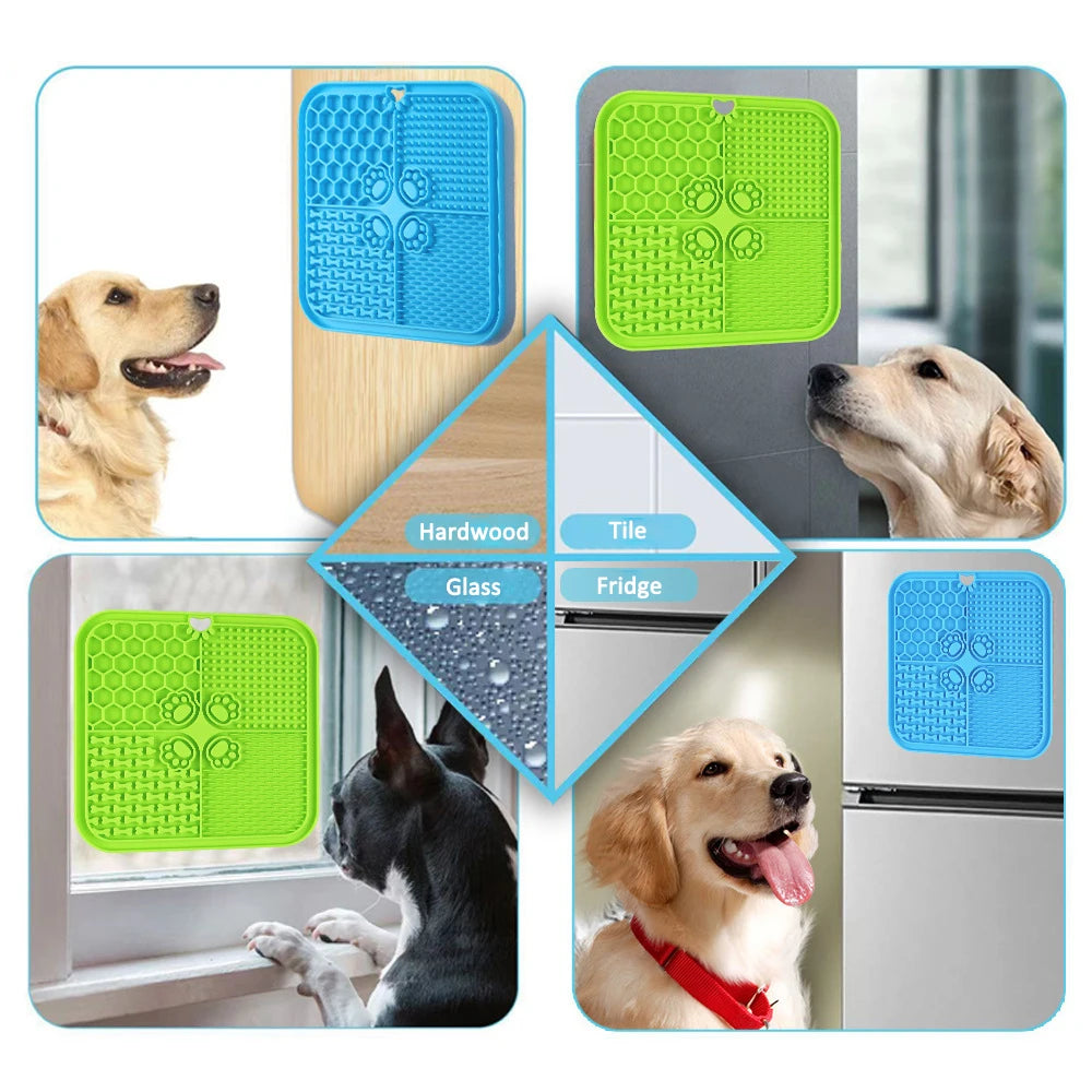 Silicone Lick Mat For Dogs Slow Feeder With Suction Cups
