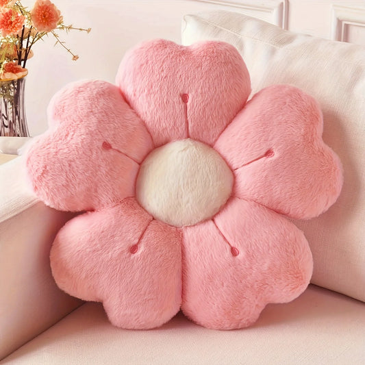 Soft Plush Daisy Flower Throw Pillow for Bed and Sofa