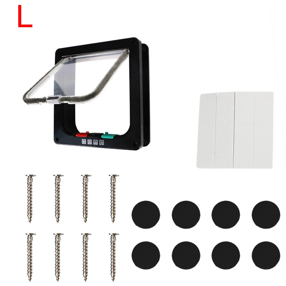 Cat Dog Flap Door ABS Plastic With 4 Way Lock