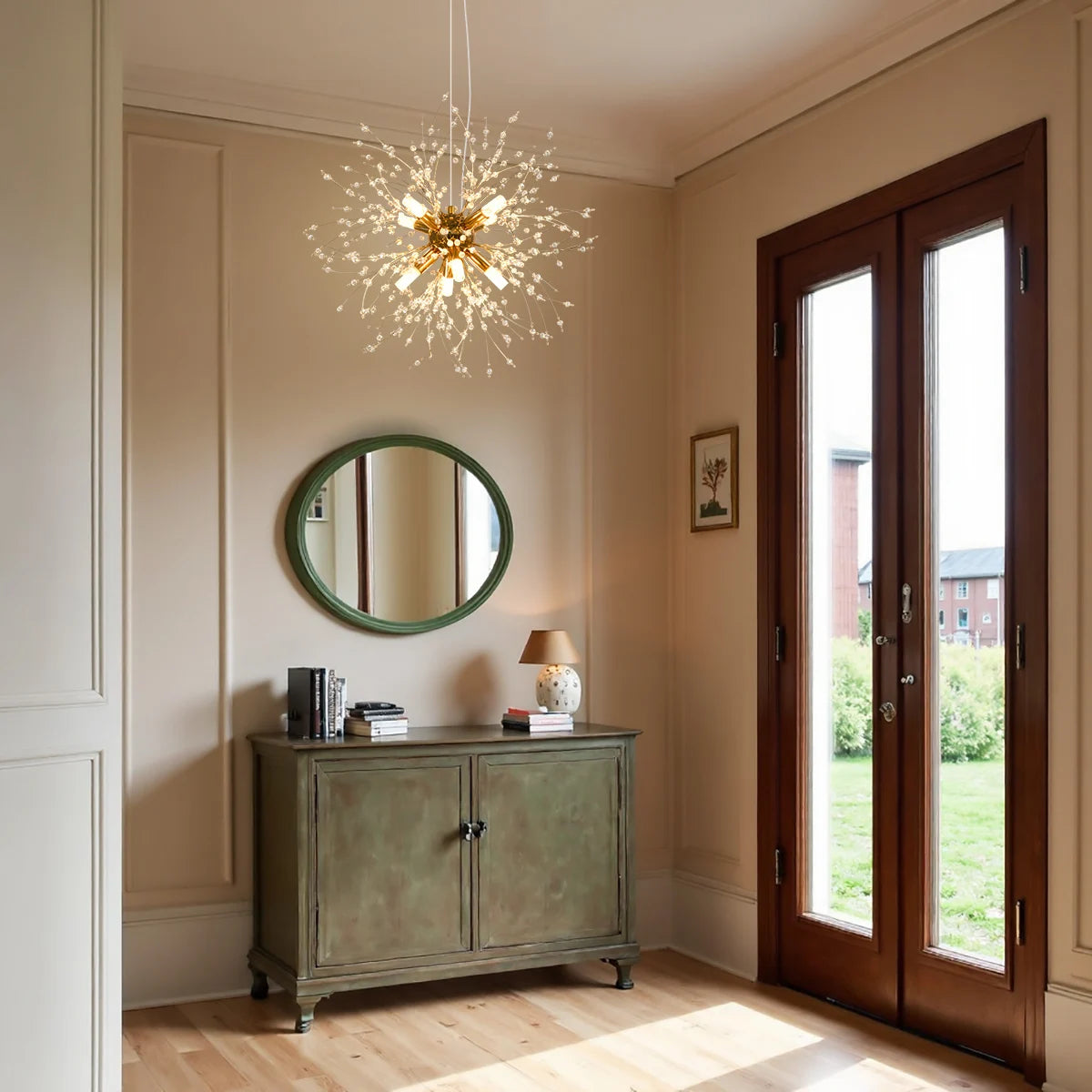 Modern Golden Crystal Chandelier Dandelion Fireworks G9