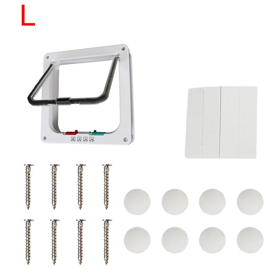 Cat Dog Flap Door ABS Plastic With 4 Way Lock