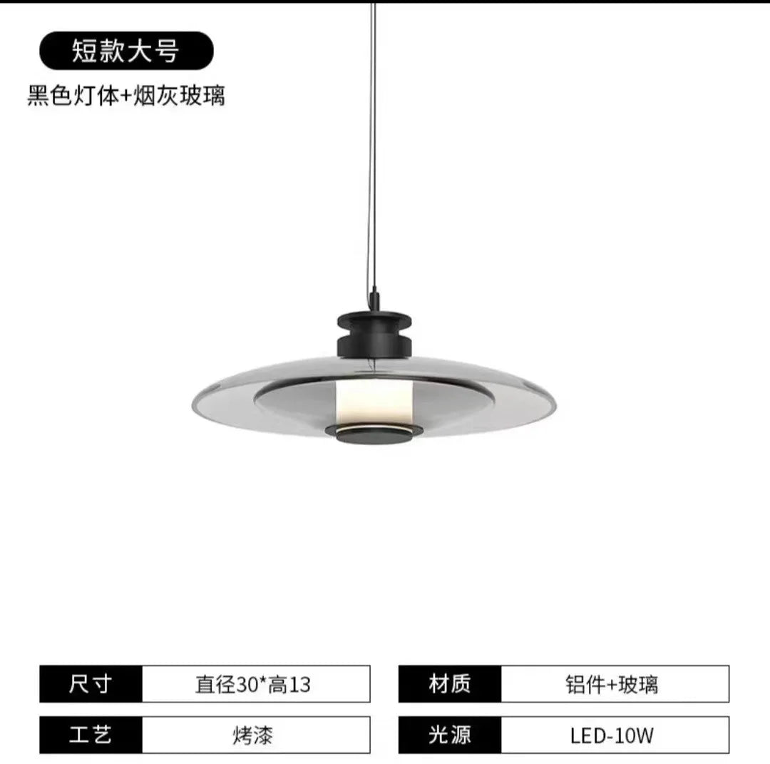 Glass Disc Wall Lamp LED Modern Minimalist Sconce Bedroom