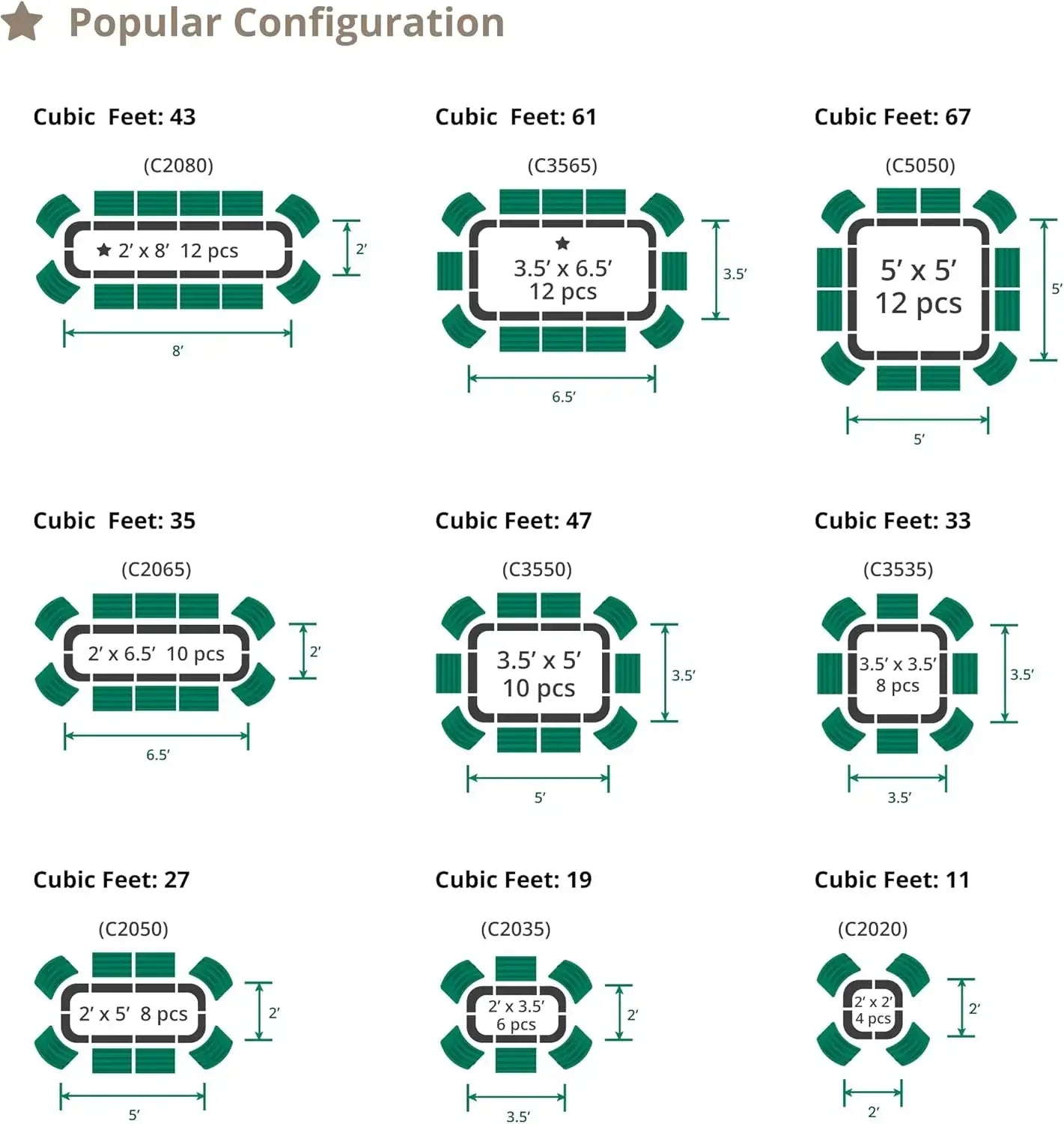 XMSJ 9 In 1 Modular Raised Garden Bed Kit Oval Planter