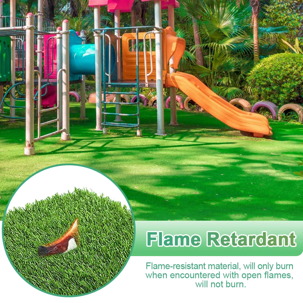 APWIKOGERH Interlocking Artificial Grass Tiles Indoor Outdoor