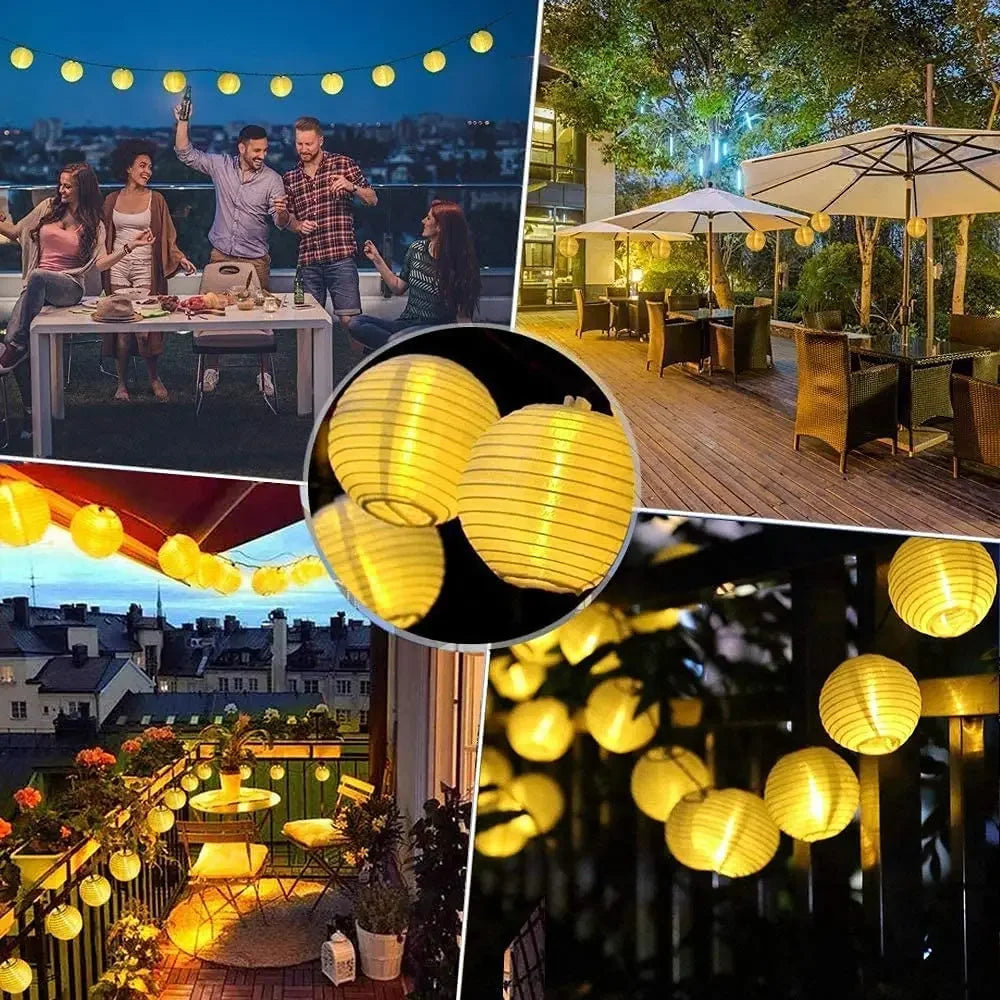 LISMC Waterproof Solar Lantern String Lights Festoon