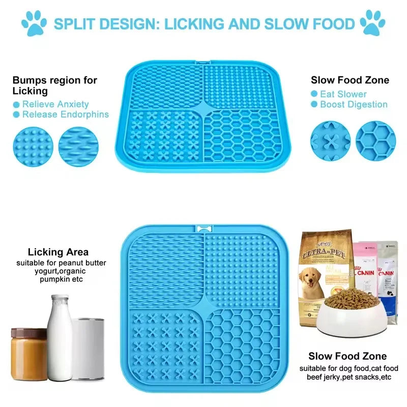 Silicone Lick Mat For Dogs Slow Feeder With Suction Cups