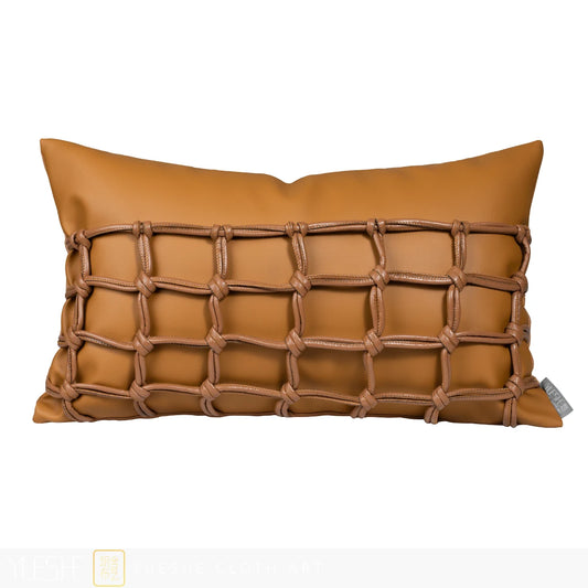 ANGPUCN Handmade Modern Minimalist Leather Cushion Pillow