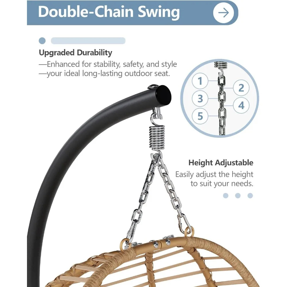 Huanzhuang Egg Swing Chair With Stand Outdoor Cushioned