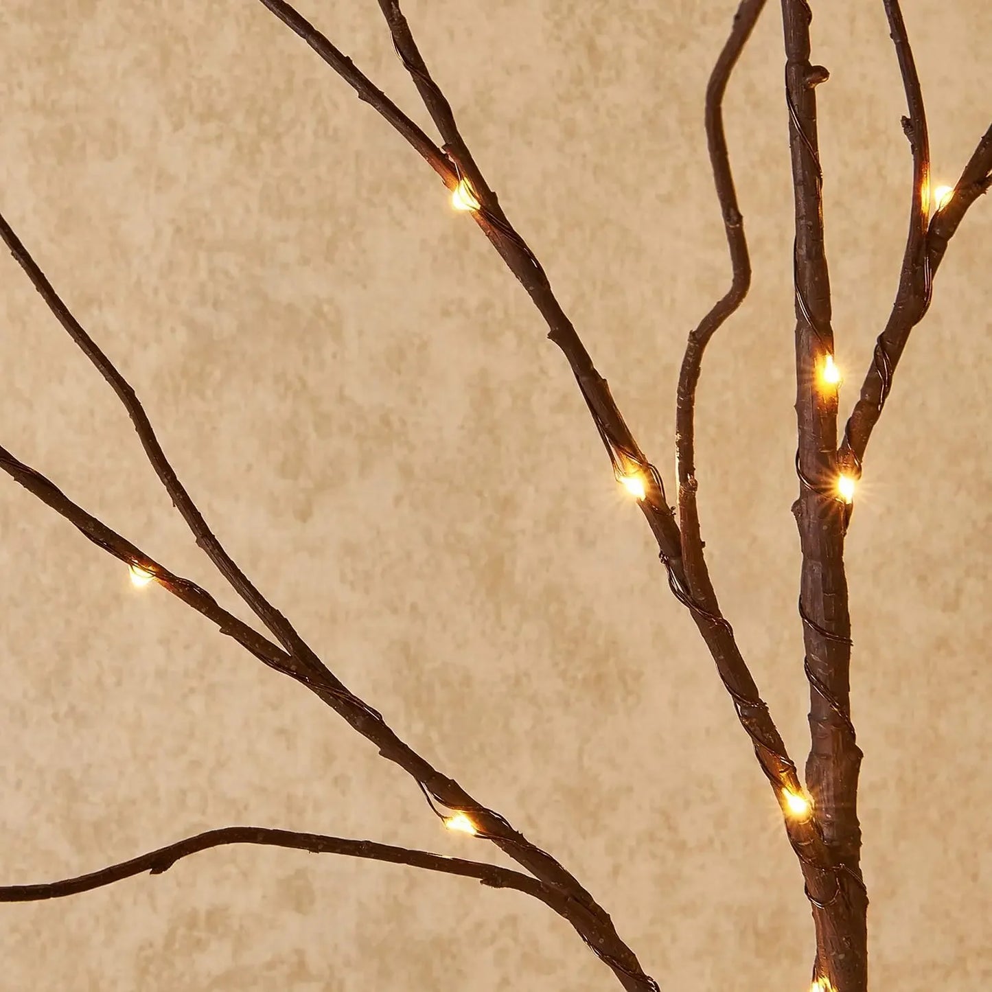 Lighted Willow Branch With Fairy Lights For Christmas Decor