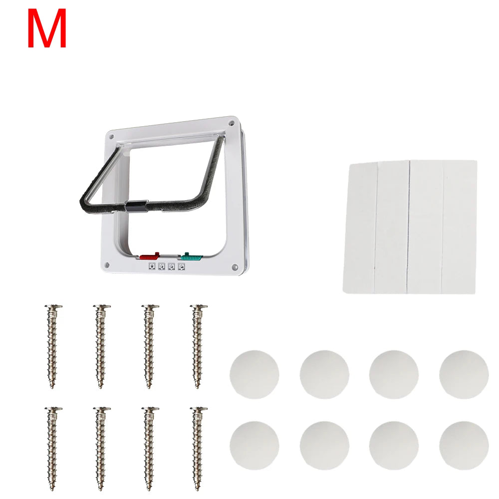 Cat Dog Flap Door ABS Plastic With 4 Way Lock