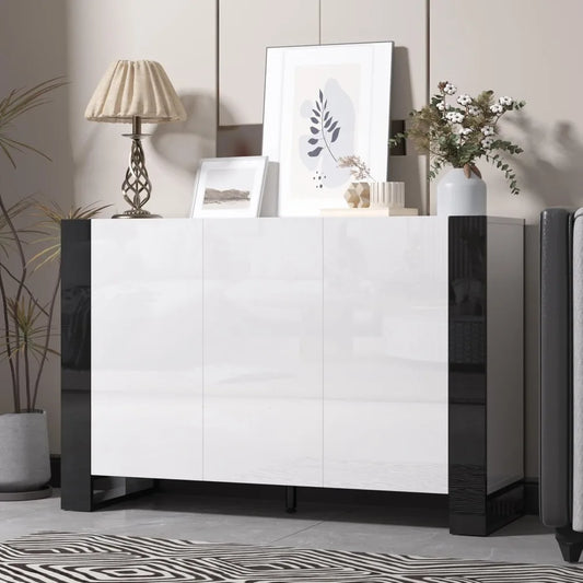 ZHUXIANG High Gloss Sideboard With Adjustable Shelves
