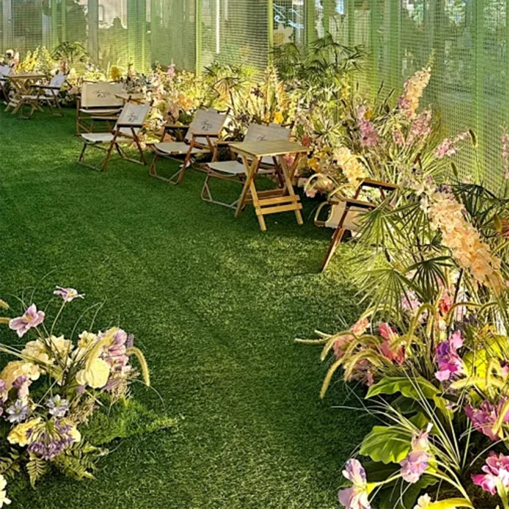 APWIKOGERH Interlocking Artificial Grass Tiles Indoor Outdoor