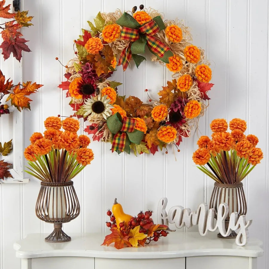 Artificial Chrysanthemum Mums Silk Flowers Outdoor UV Resistant