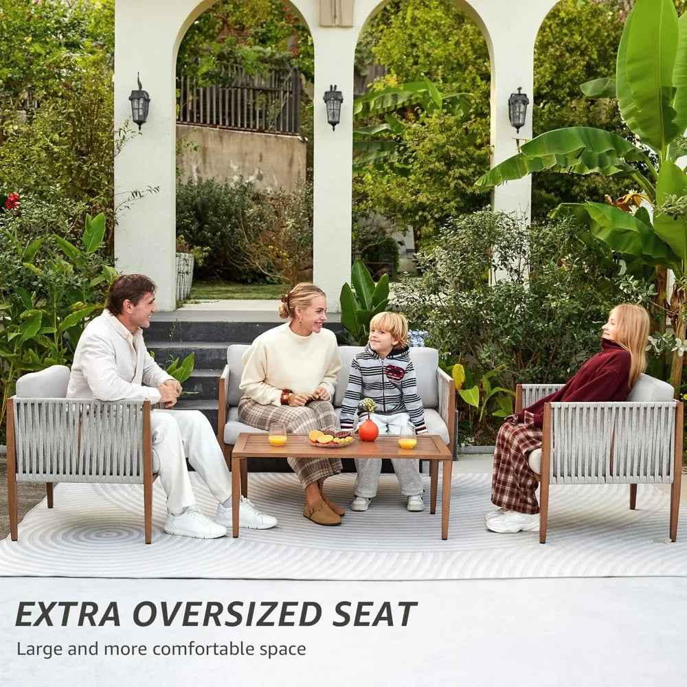 HUANZHUANG Outdoor Patio Deep Seating Sofa Group Set