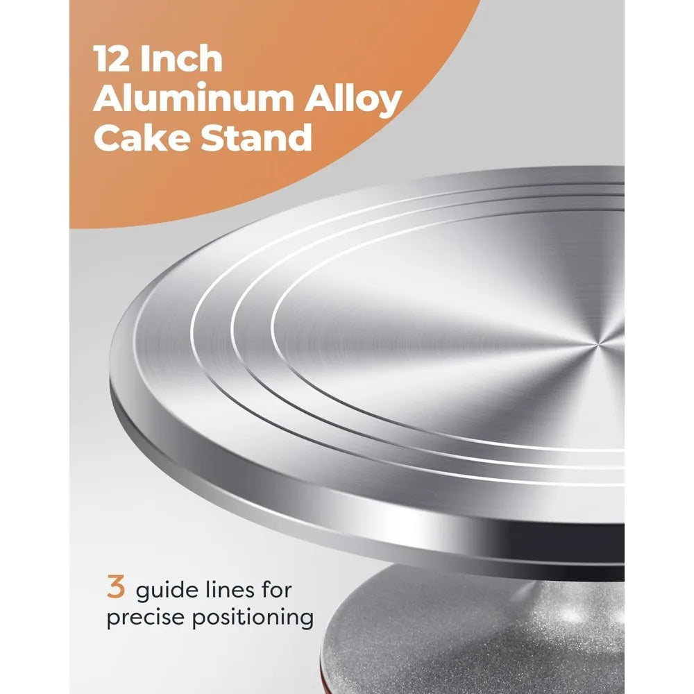 Aluminium Alloy Revolving Cake Turntable Frosting Tools Kit