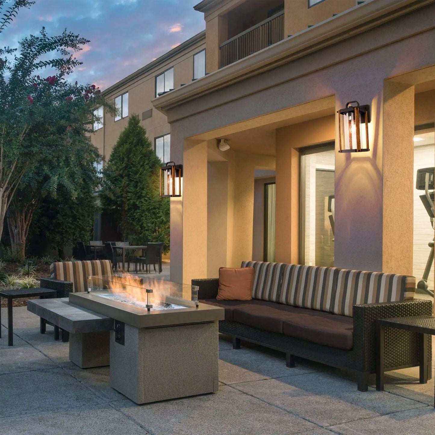 Outdoor Wall Mount Light Fixture Sconce With Glass Shade