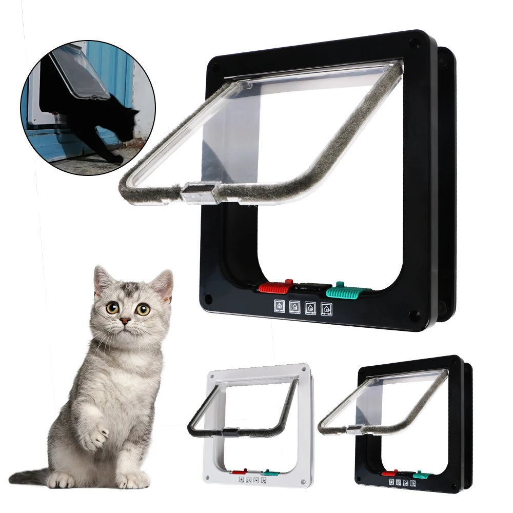 Cat Dog Flap Door ABS Plastic With 4 Way Lock