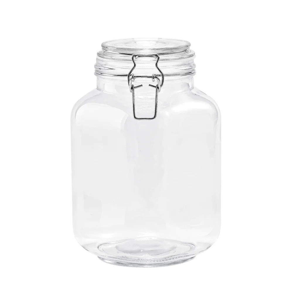 XMSJ Airtight Clear Glass Storage Jar Set 2 Pack Canisters