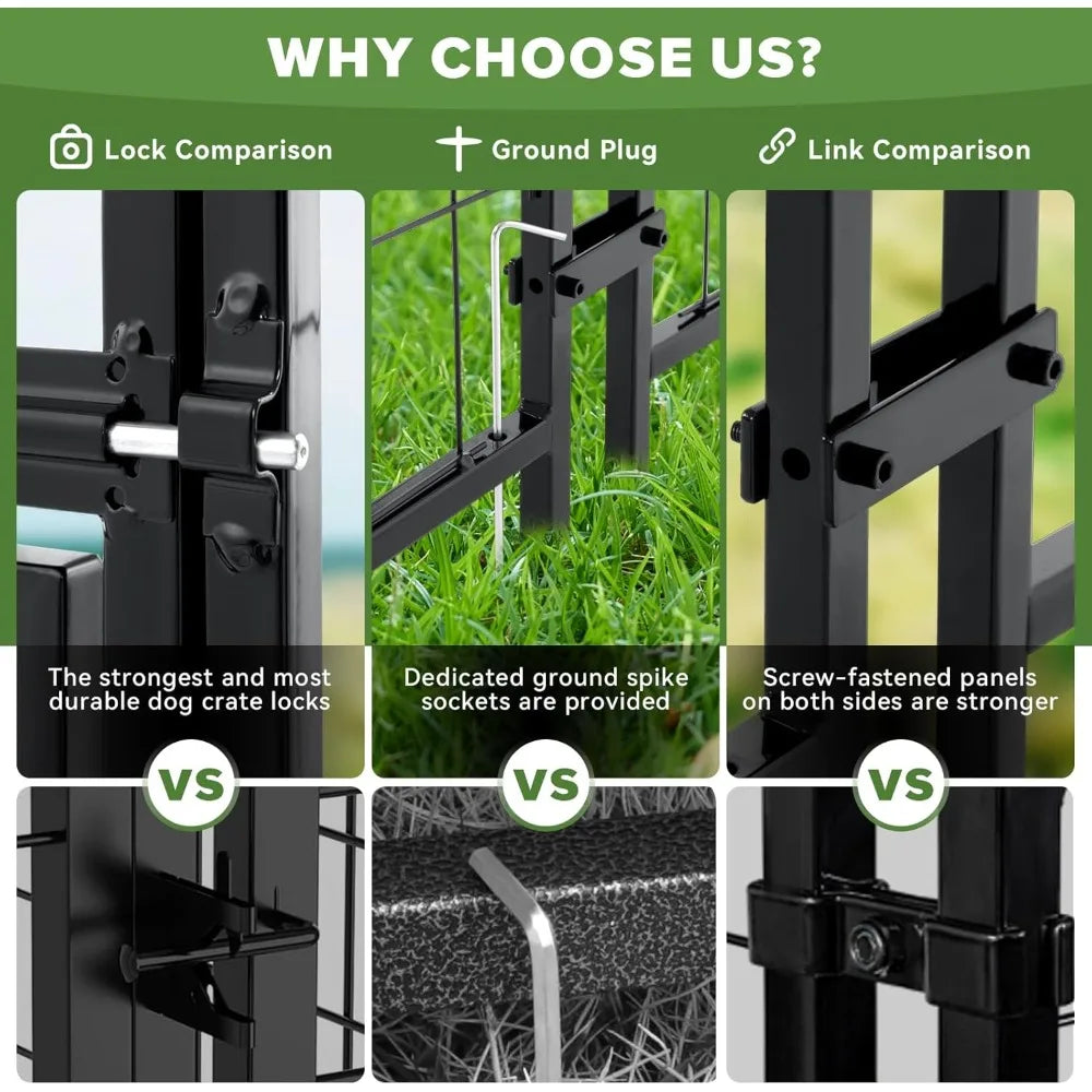 HUANZHUANG Outdoor Dog Kennel Heavy Duty Welded Wire Lock