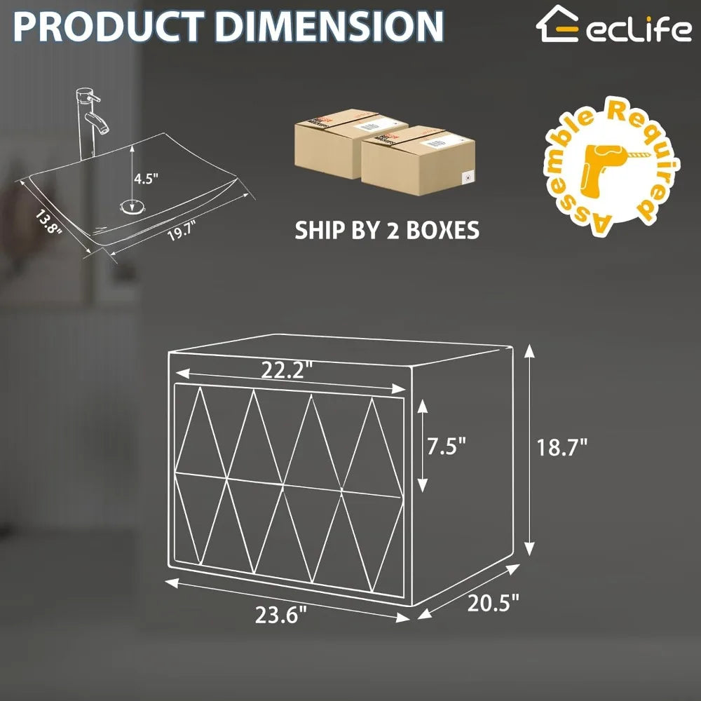 DAFIFY Bathroom Vanity Cabinet With Sink Wall Mounted