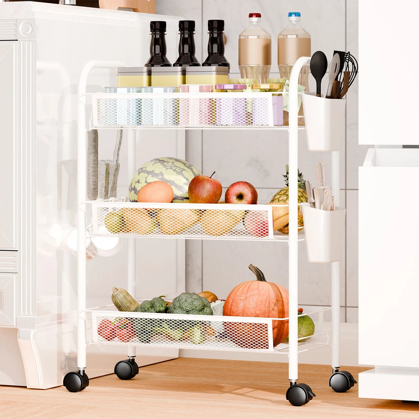 Fruit And Vegetable Storage Basket 5 Tier Metal Mesh