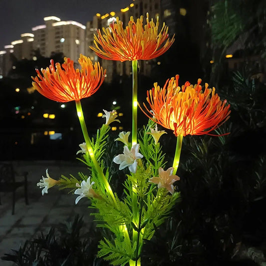 Solar Garden Lights With Glowing Flowers Outdoor Yard Decor