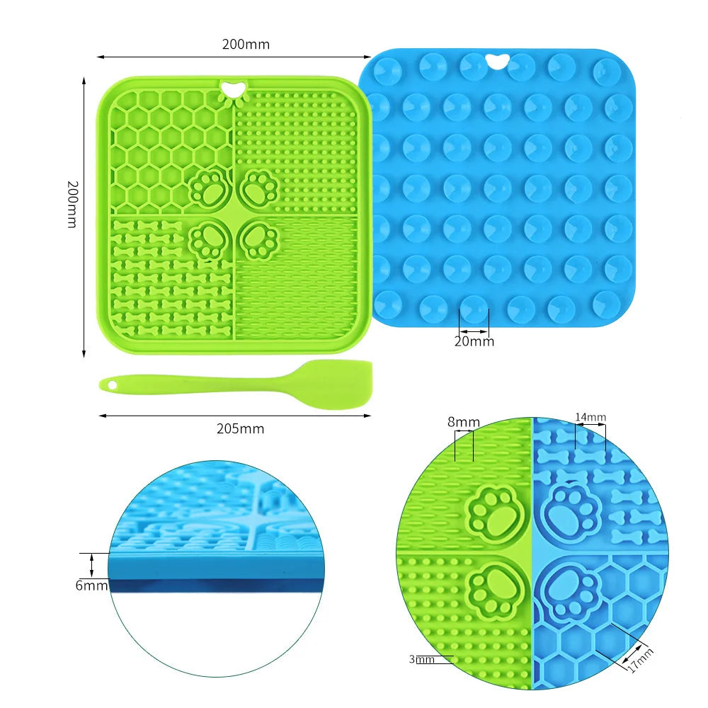 Silicone Lick Mat For Dogs Slow Feeder With Suction Cups