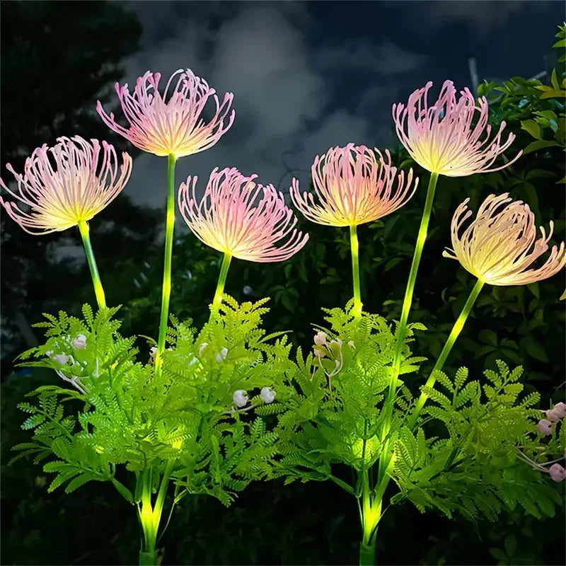 Solar Garden Lights With Glowing Flowers Outdoor Yard Decor