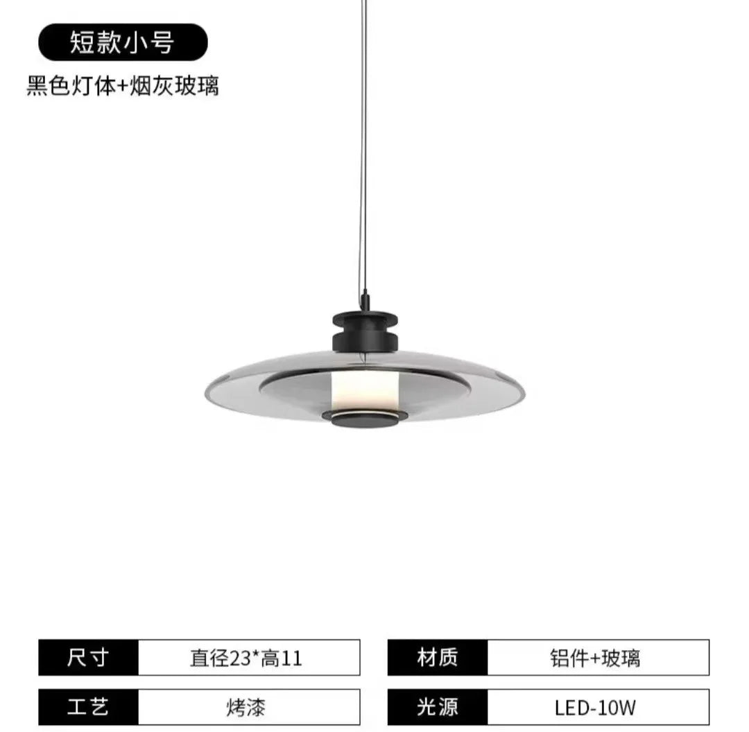 Glass Disc Wall Lamp LED Modern Minimalist Sconce Bedroom