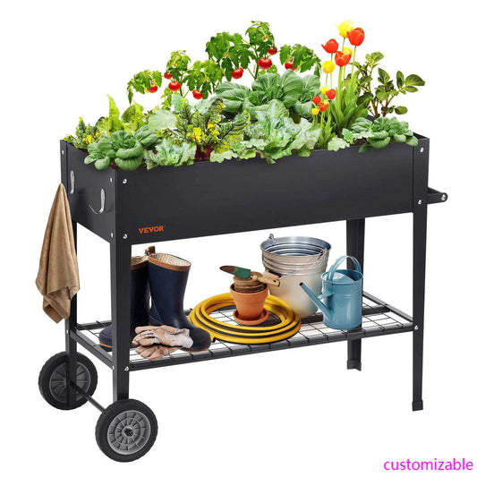 XMSJ Raised Garden Bed Galvanized Planter Box With Legs