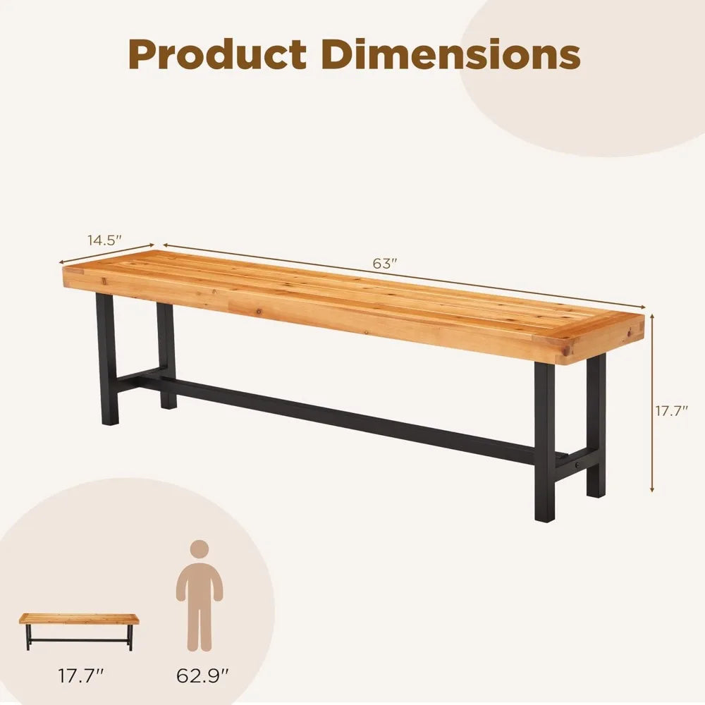 HUANZHUANG Outdoor Wood Benches Waterproof Patio Set