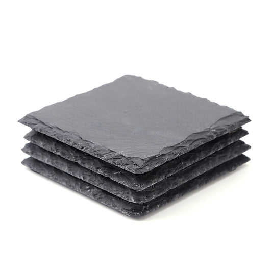 Slate Cup Coaster Mats 4Pcs Eco Friendly Antiskid Square