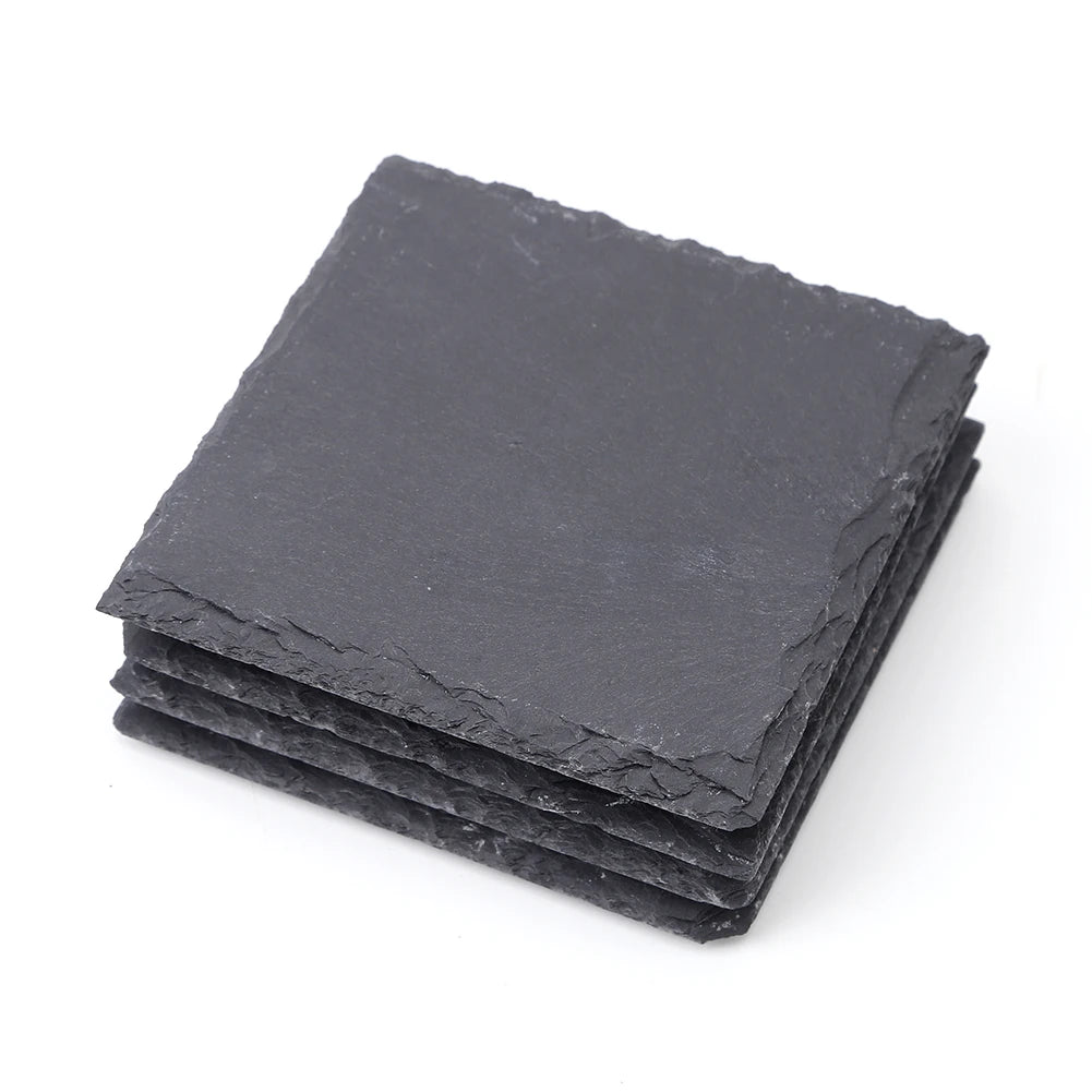 Slate Cup Coaster Mats 4Pcs Eco Friendly Antiskid Square