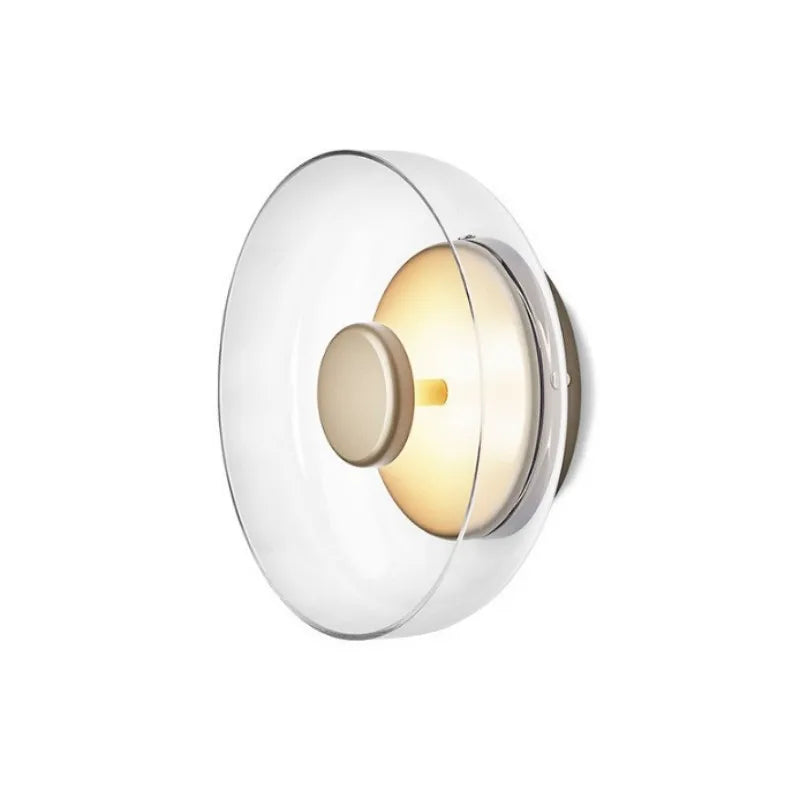 Glass Disc Wall Lamp LED Modern Minimalist Sconce Bedroom