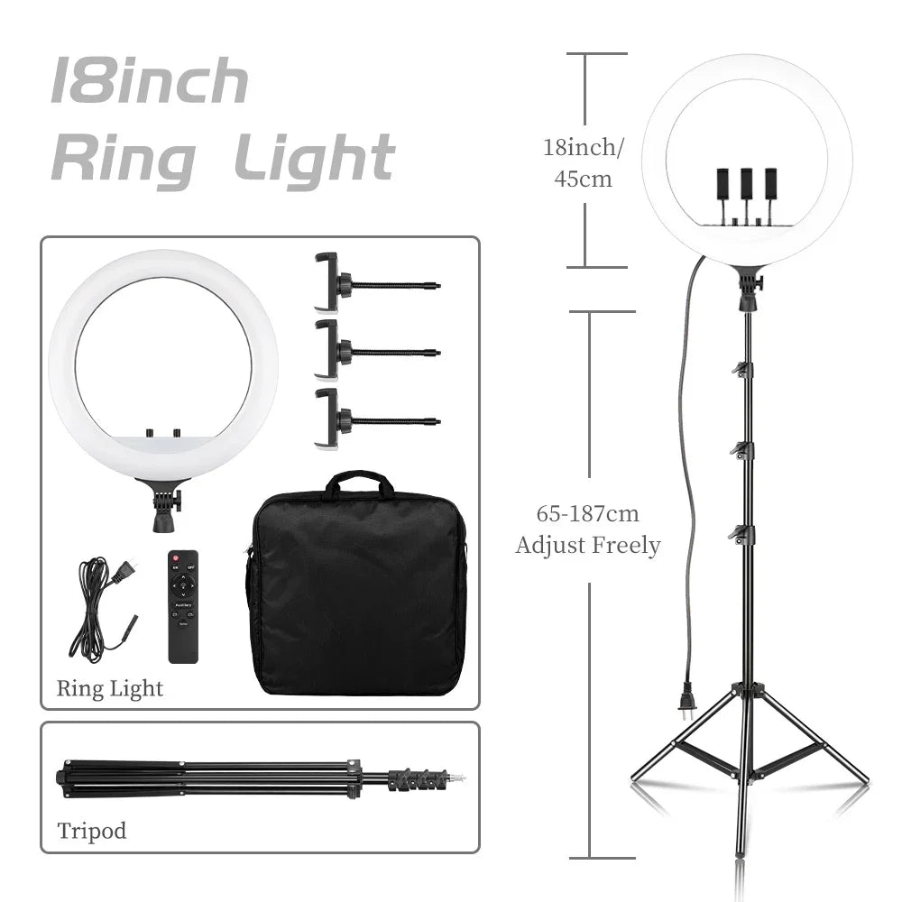 Selfie Ring Light Kit LED With Remote And Tripod Stand