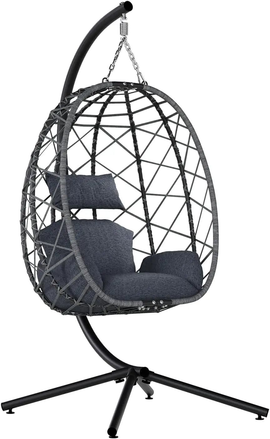 Huanzhuang Egg Swing Chair With Stand Outdoor Cushioned
