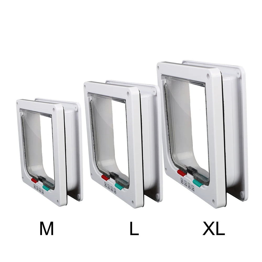 Cat Dog Flap Door ABS Plastic With 4 Way Lock