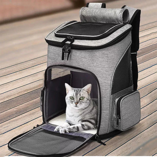 Breathable Cat Carrier Backpack Foldable Expandable Travel Bag For Pets
