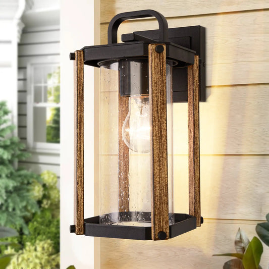 Outdoor Wall Mount Light Fixture Sconce With Glass Shade