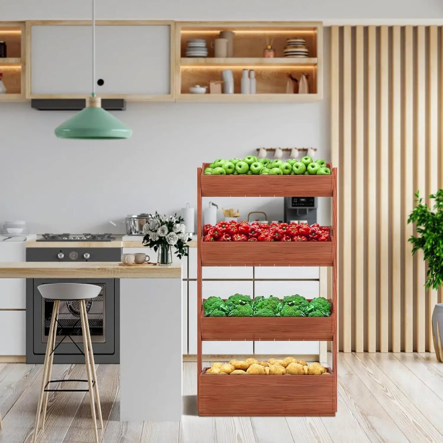 XMSJ Vertical Wooden Raised Garden Bed 4 Tier Planters