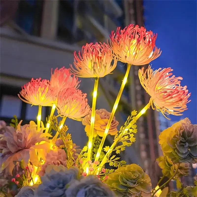 Solar Garden Lights With Glowing Flowers Outdoor Yard Decor