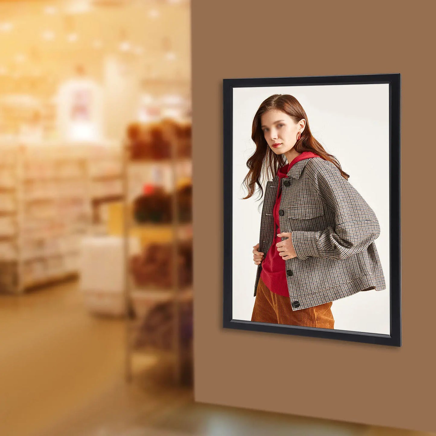 Bymaocar Led Light Box Poster Display Wall Mount Frame