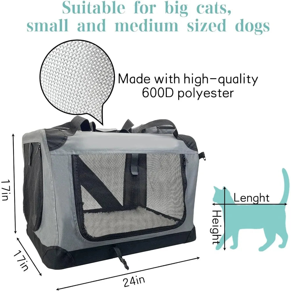 TIFICY Soft Sided Cat Carrier Collapsible Travel Carrier