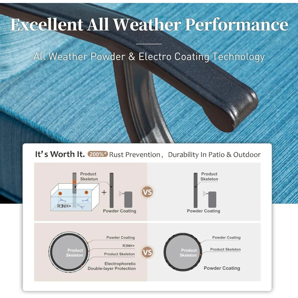 Metal Outdoor Swivel Patio Chairs Set Of 2 With Cushions