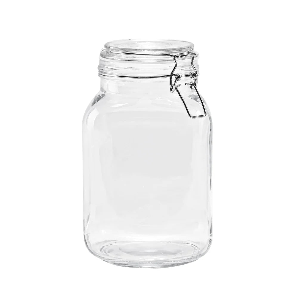 XMSJ Airtight Clear Glass Storage Jar Set 2 Pack Canisters