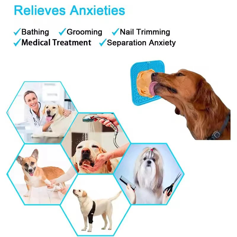 Silicone Lick Mat For Dogs Slow Feeder With Suction Cups