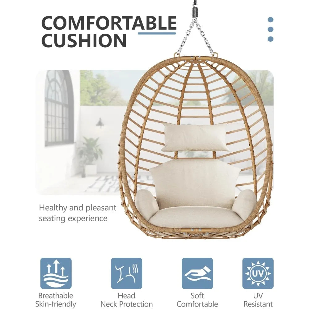 Huanzhuang Egg Swing Chair With Stand Outdoor Cushioned
